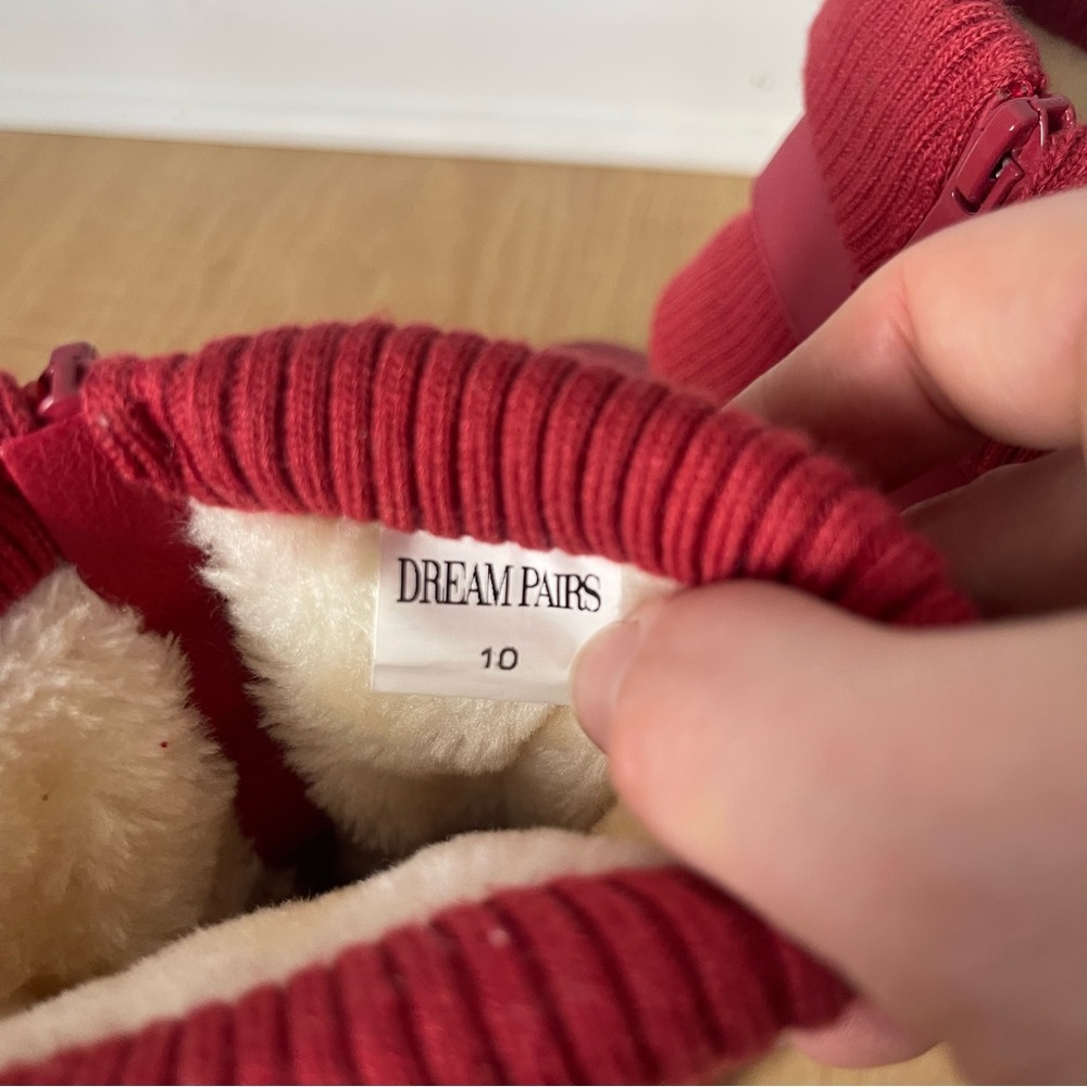 Dream Pairs Pink Fur Lined Winter Boots Red Size 10 - Picture 7 of 9